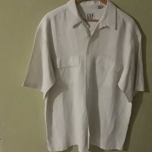 GAP Beige button down short sleeve shirt